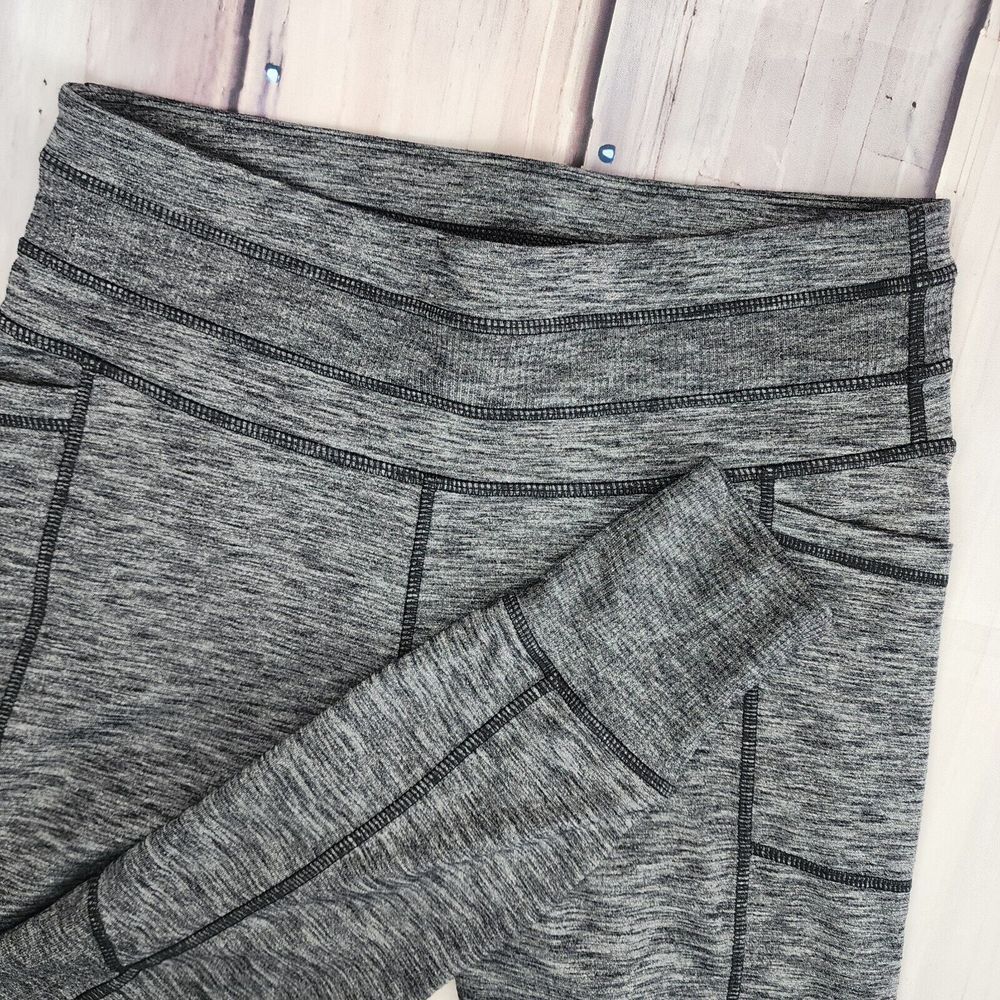 ATHLETA Size Medium Black Heather Excursion Tight Jogger Pant Stash Pockets